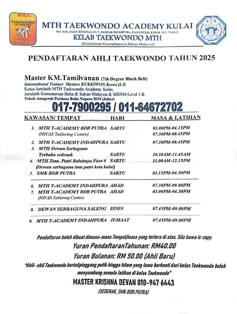 MTH Taekwondo Academy Kulai